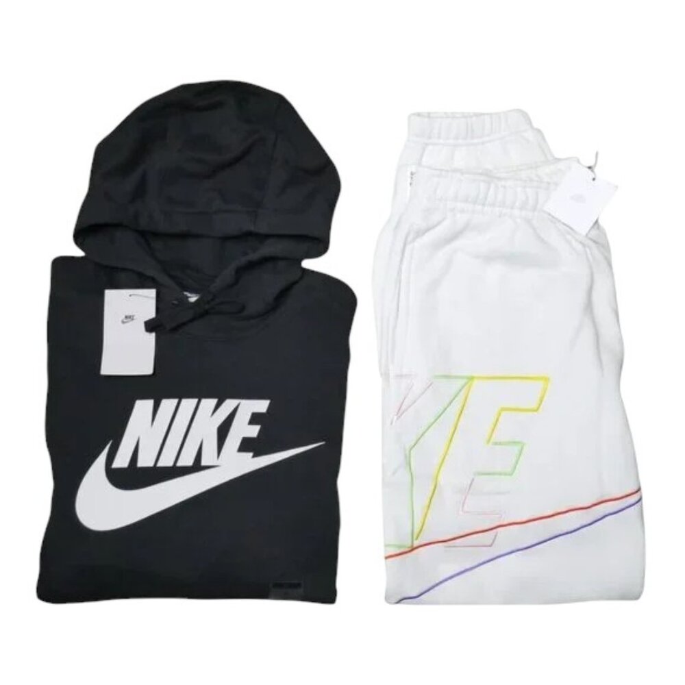 Authentic Nike Club Fleece 2 PC Sweatsuit Men's Size XL Phantom Tracksuit NWT